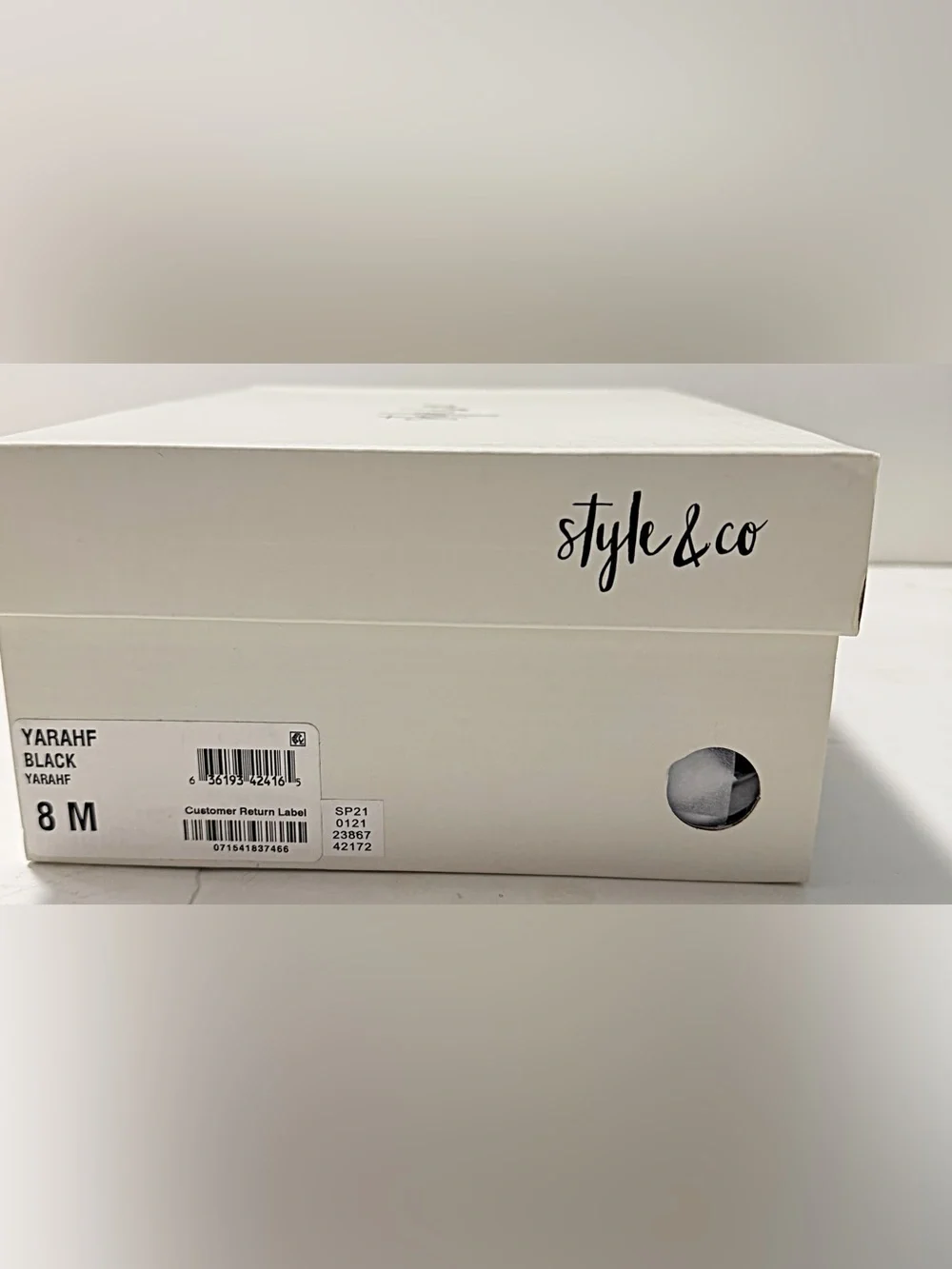 NIB Style & Co. YARAHF Two-Piece Wedge Pump Black Sandals